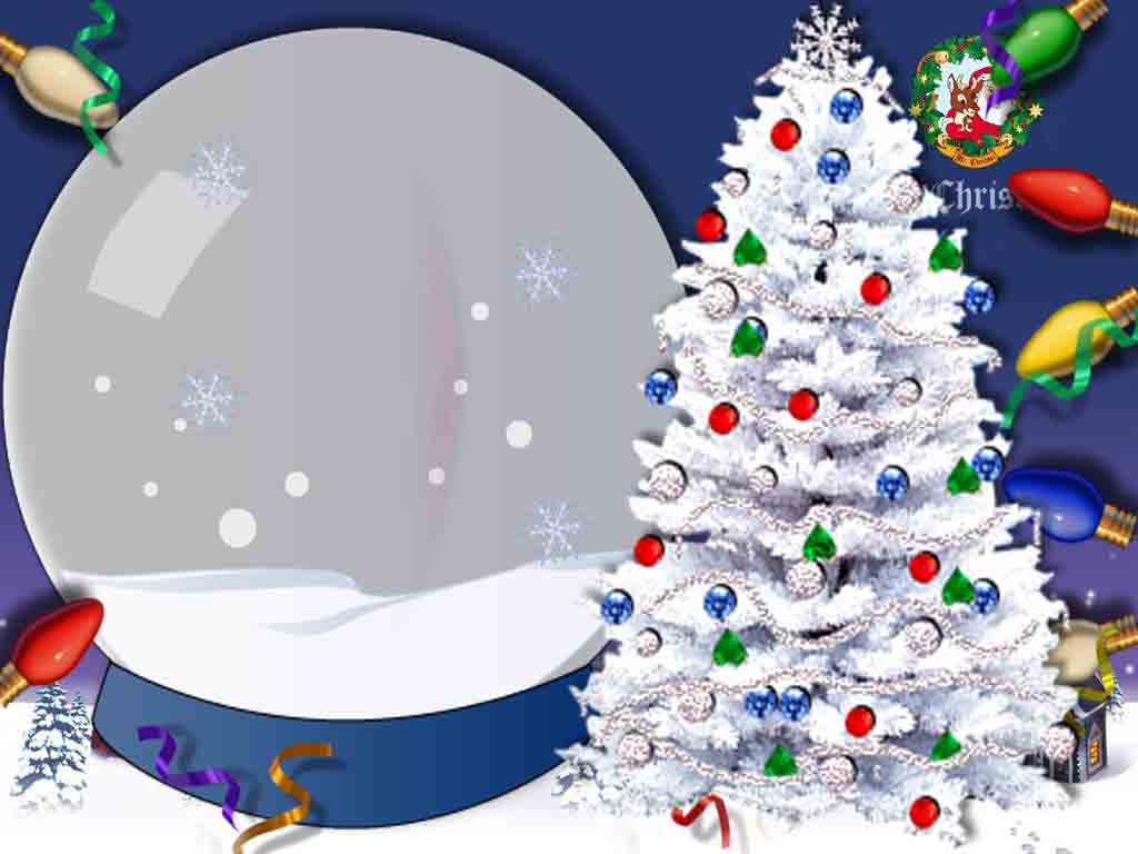 Новогодние рамки. Восхитительная и оригинальная рождественская рамка для детских и семейных фотографий на тёмно-синем фоне. По краям рождественская рамка украшена разноцветными лампочками и довольно редко встречающейся в новогодних и рождественских рамках белоснежной ёлочкой, украшенной к празднику. Сама рождественская рамка для фото сделана в виде прозрачного шара, и портрет получается как бы за стеклом. Оригинальная нежная рождественская рамка – отличный сюрприз для Ваших близких. 