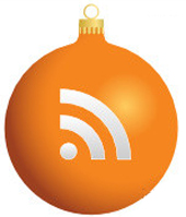 Новогодняя RSS:   оранжевый ёлочный шар со знаком RSS  