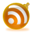 Новогодняя RSS:  ярко-оранжевый ёлочный шар со знаком RSS  