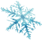 Большая голубая  снежинка, изображённая по диагонали 