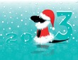 Чёрная милая змейка в костюме Санта Клауса заменяет цифру 1 в надписи 2013