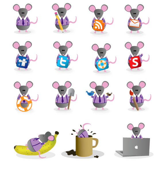 Набор иконок для года Мыши