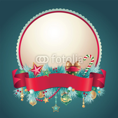 Изящный новогодний баннер с оборочками и новогодними украшениями (7)
