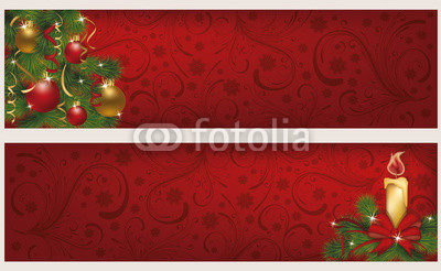 Красные новогодние баннеры (2)